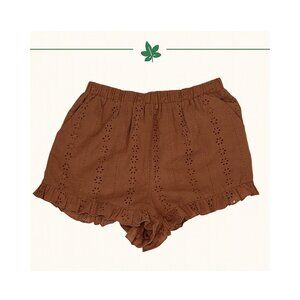 Day + Moon Rust Eyelet Ruffle Shorts Size M NWT